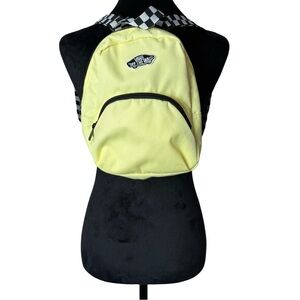 Vans Got This Mini Unisex Lemon Yellow Backpack Checkerboard Straps 2 Pockets